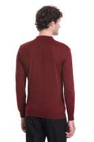 Regular Fit Wool Blend Brick Polo Sweater - MIB