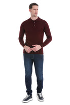 Regular Fit Wool Blend Burgundy Polo Sweater - MIB