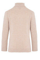 Regular Fit Wool Blend Light Beige Turtleneck Sweater