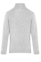 Regular Fit Wool Blend Light Gray Turtleneck Sweater - SAYKI