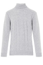 Regular Fit Wool Blend Light Gray Turtleneck Sweater - SAYKI