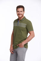 Regular Fit Zip Collar Khaki Cotton Polo T-Shirt - MIB