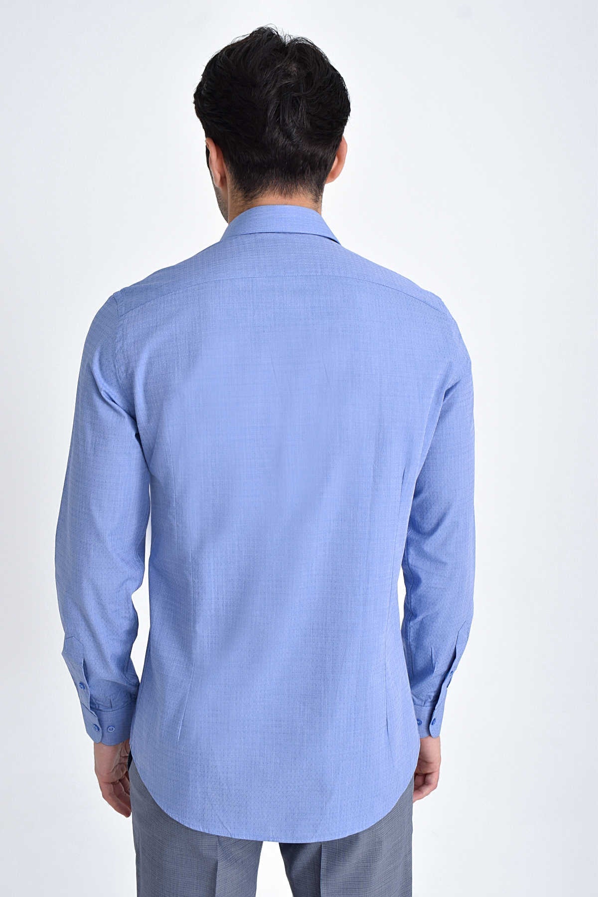 Slim Fit 100% Cotton Blue Dress Shirt - MIB