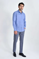 Slim Fit 100% Cotton Blue Dress Shirt - MIB