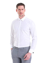 Slim Fit 100% Cotton French Cuff White Dress Shirt - MIB