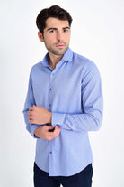 Slim Fit 100% Cotton Light Navy Dress Shirt - MIB