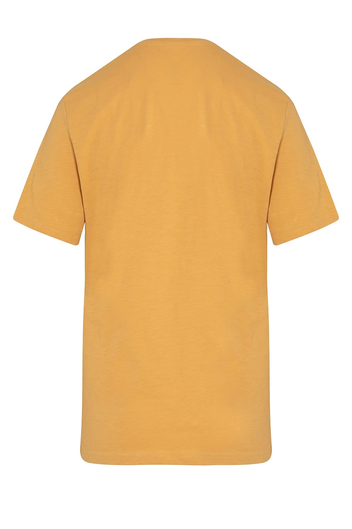 Slim Fit 100% Cotton Mustard Crew Neck T-Shirt - MIB