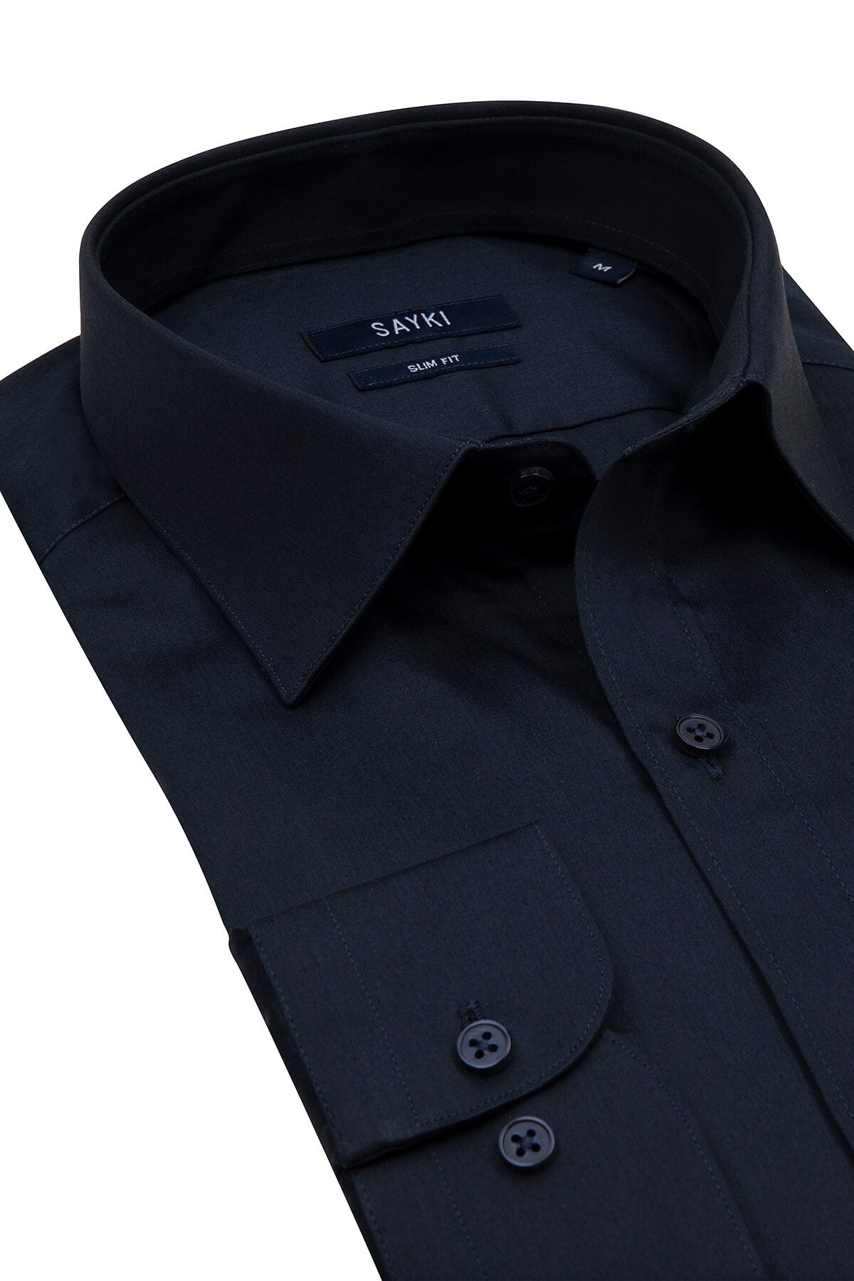 Slim Fit 100% Cotton Navy Dress Shirt - MIB