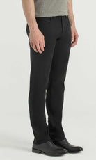 Slim Fit 5 Pocket Low Waist Black Cotton Casual Pants - MIB