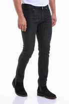 Slim Fit 5 Pocket Low Waist Black Cotton Denim Jeans - MIB