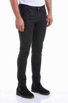 Slim Fit 5 Pocket Low Waist Black Cotton Denim Jeans - MIB