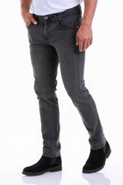 Slim Fit 5 Pocket Low Waist Charcoal Cotton Denim Jeans