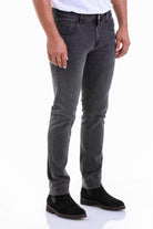 Slim Fit 5 Pocket Low Waist Charcoal Cotton Denim Jeans