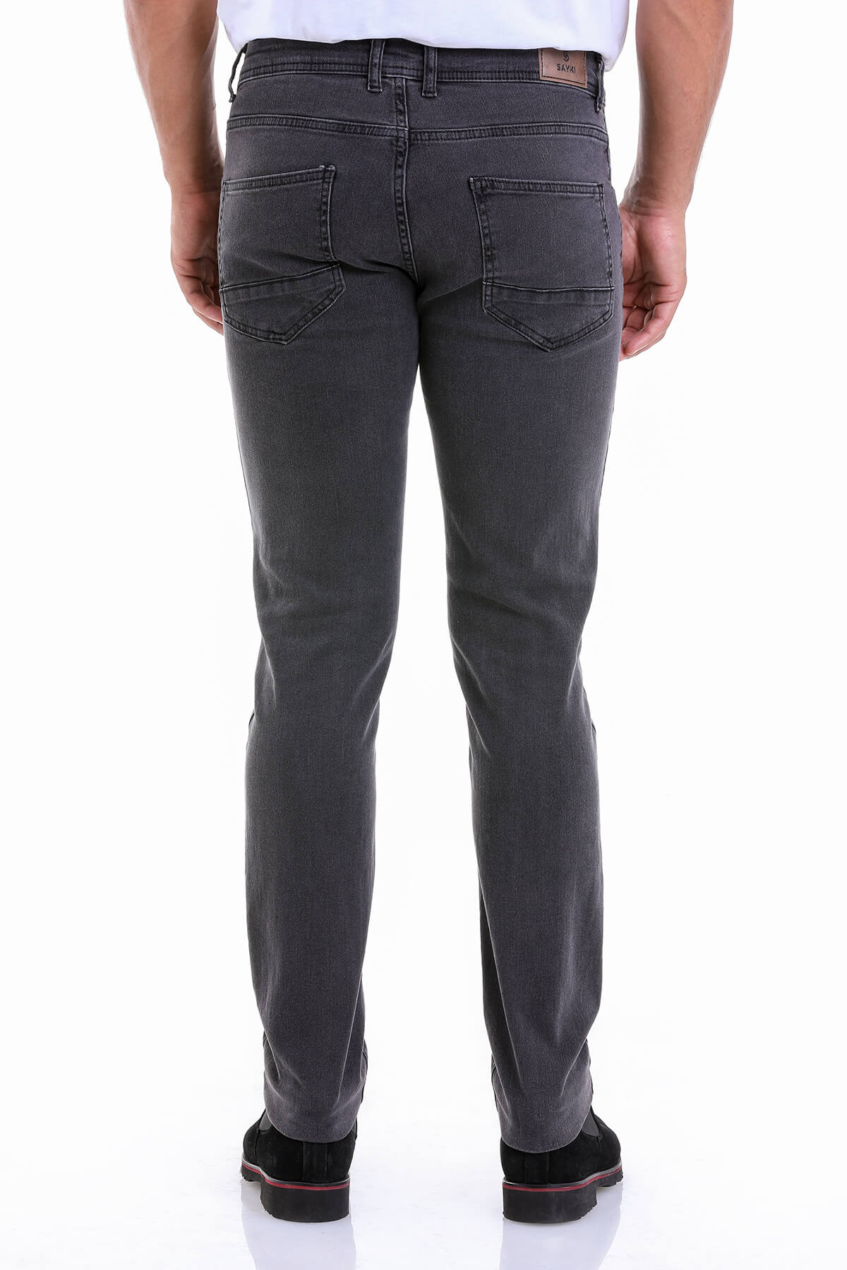 Slim Fit 5 Pocket Low Waist Charcoal Cotton Denim Jeans