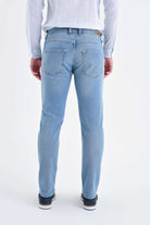 Slim Fit 5 Pocket Low Waist Ice Blue Cotton Denim Jeans