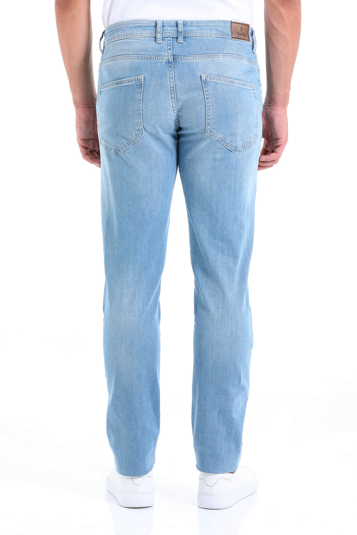 Slim Fit 5 Pocket Low Waist Light Blue Cotton Denim Jeans