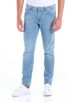 Slim Fit 5 Pocket Low Waist Light Blue Cotton Denim Jeans