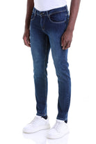 Slim Fit 5 Pocket Low Waist Light Navy Cotton Denim Jeans