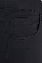 Slim Fit 5 Pocket Low Waist Unpleated Cotton Black Casual