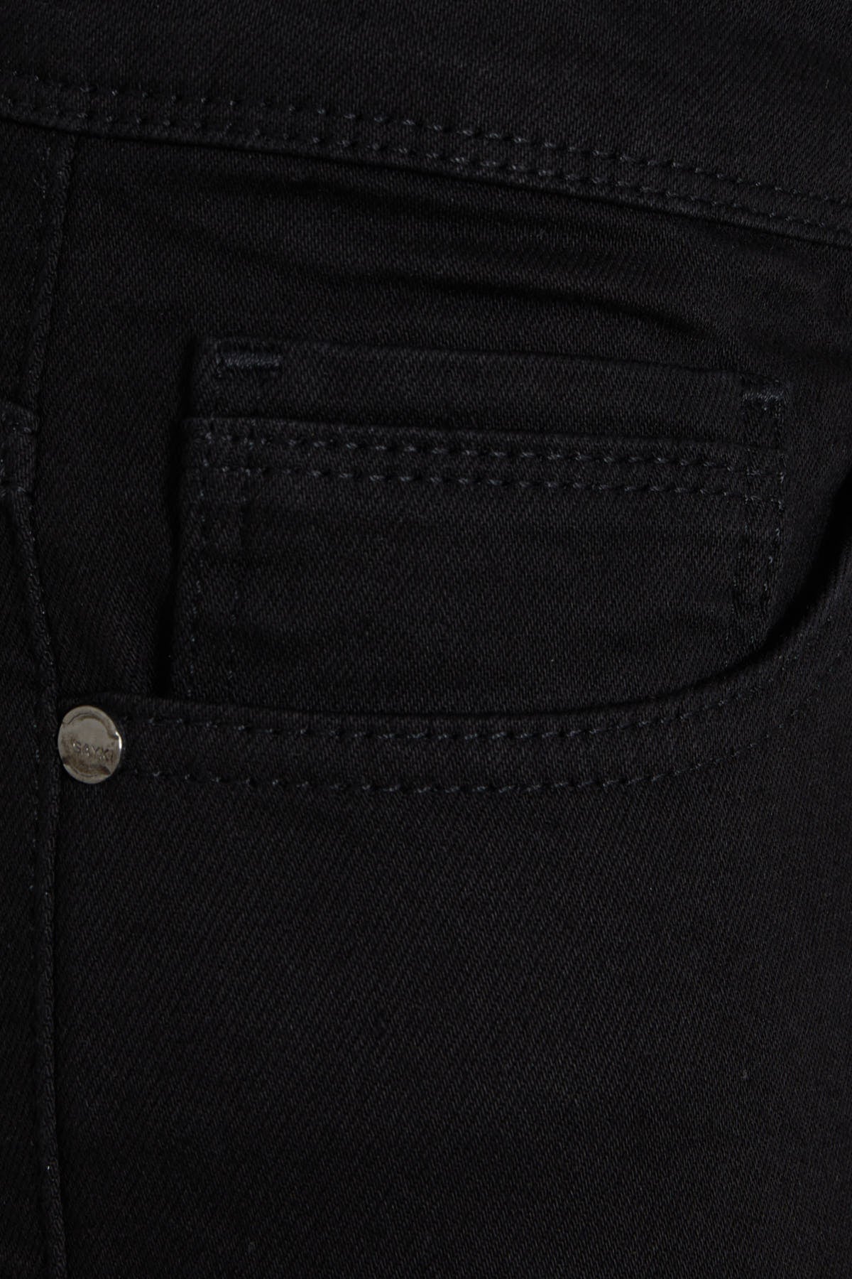 Slim Fit 5 Pocket Low Waist Unpleated Cotton Black Denim