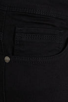 Slim Fit 5 Pocket Low Waist Unpleated Cotton Black Denim