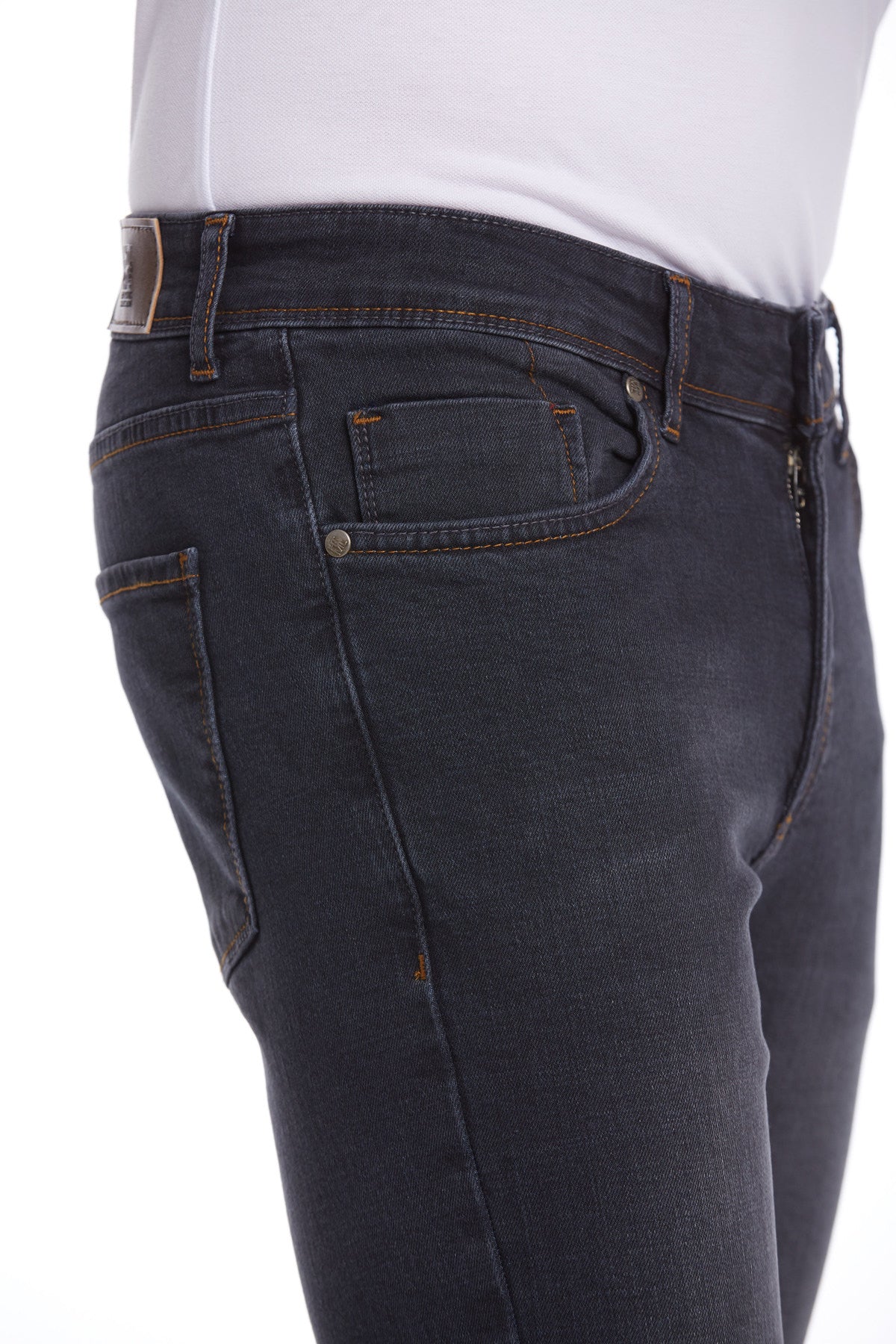 Slim Fit 5 Pocket Low Waist Unpleated Cotton Blue Denim