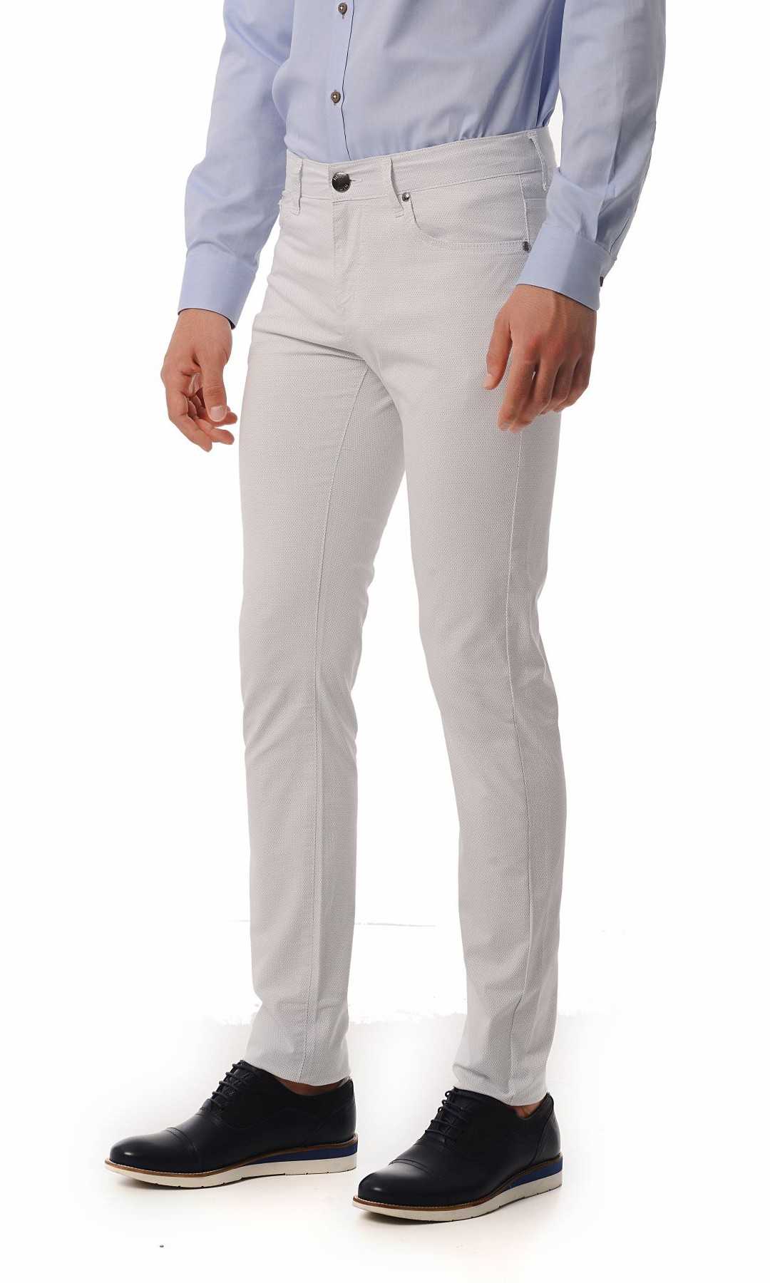 Slim Fit 5 Pocket Low Waist White Cotton Casual Pants - MIB