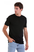 Slim Fit Basic Black Crew Neck T-Shirt - MIB