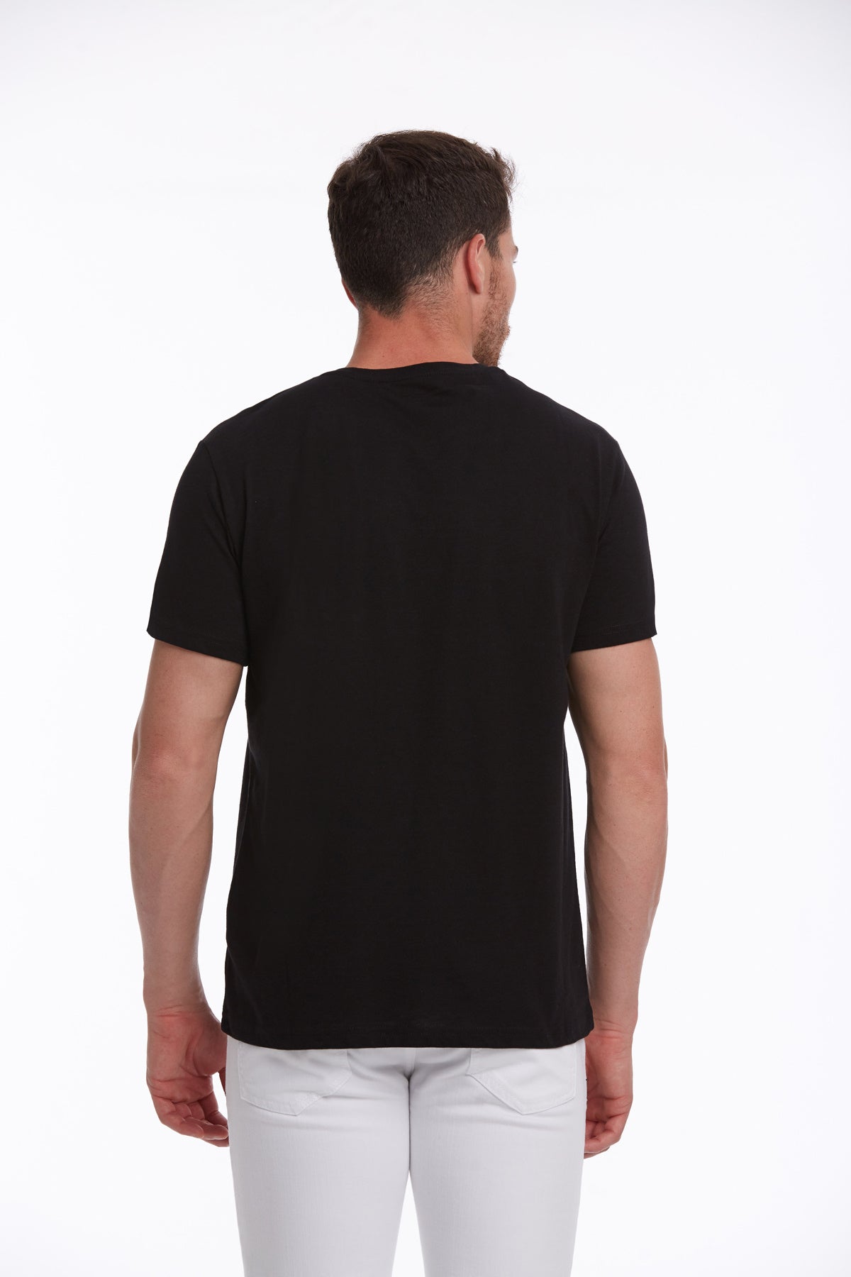 Slim Fit Basic Cotton Black Crew Neck T-Shirt - MIB