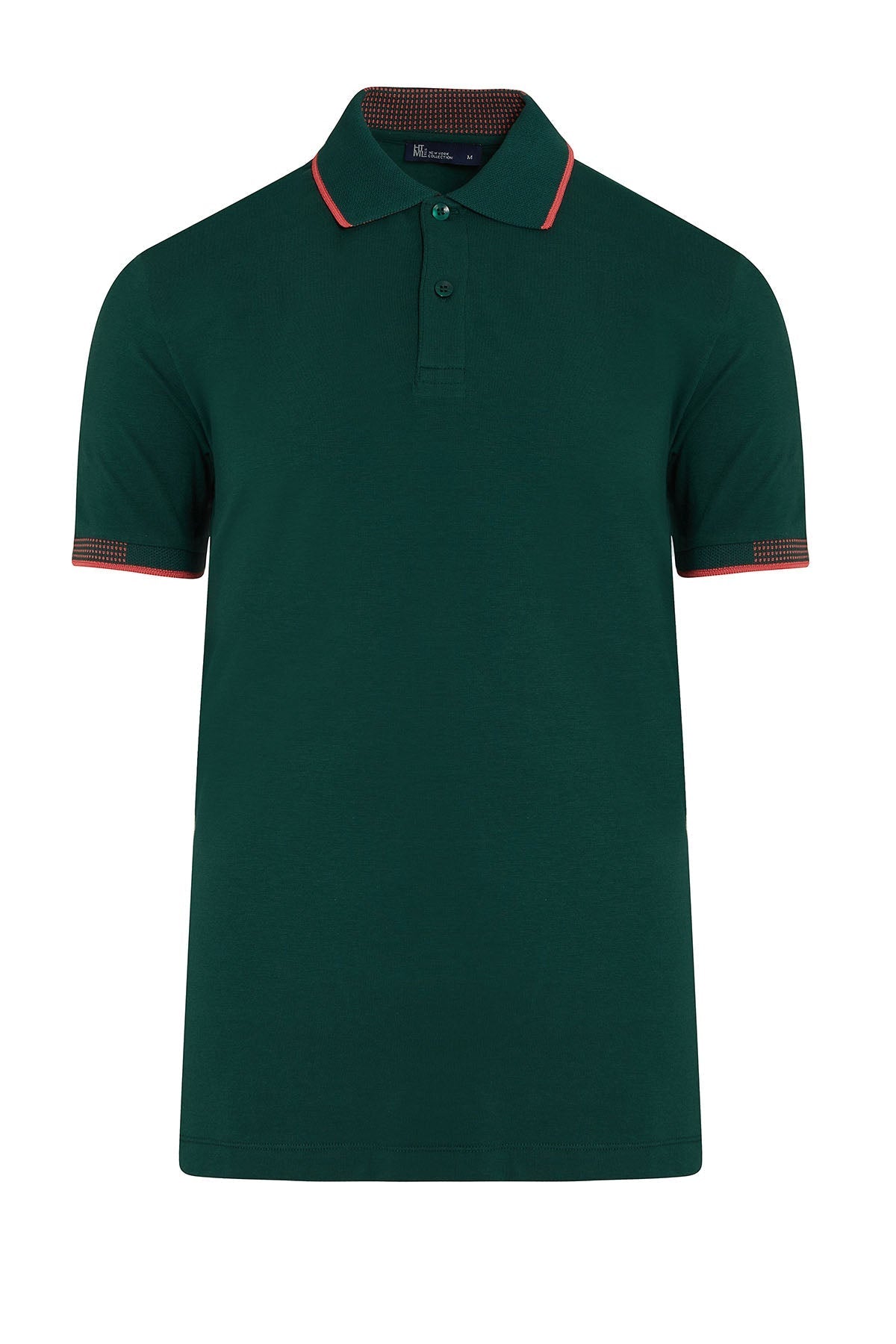 Slim Fit Basic Cotton Blend Green Polo T-Shirt - MIB