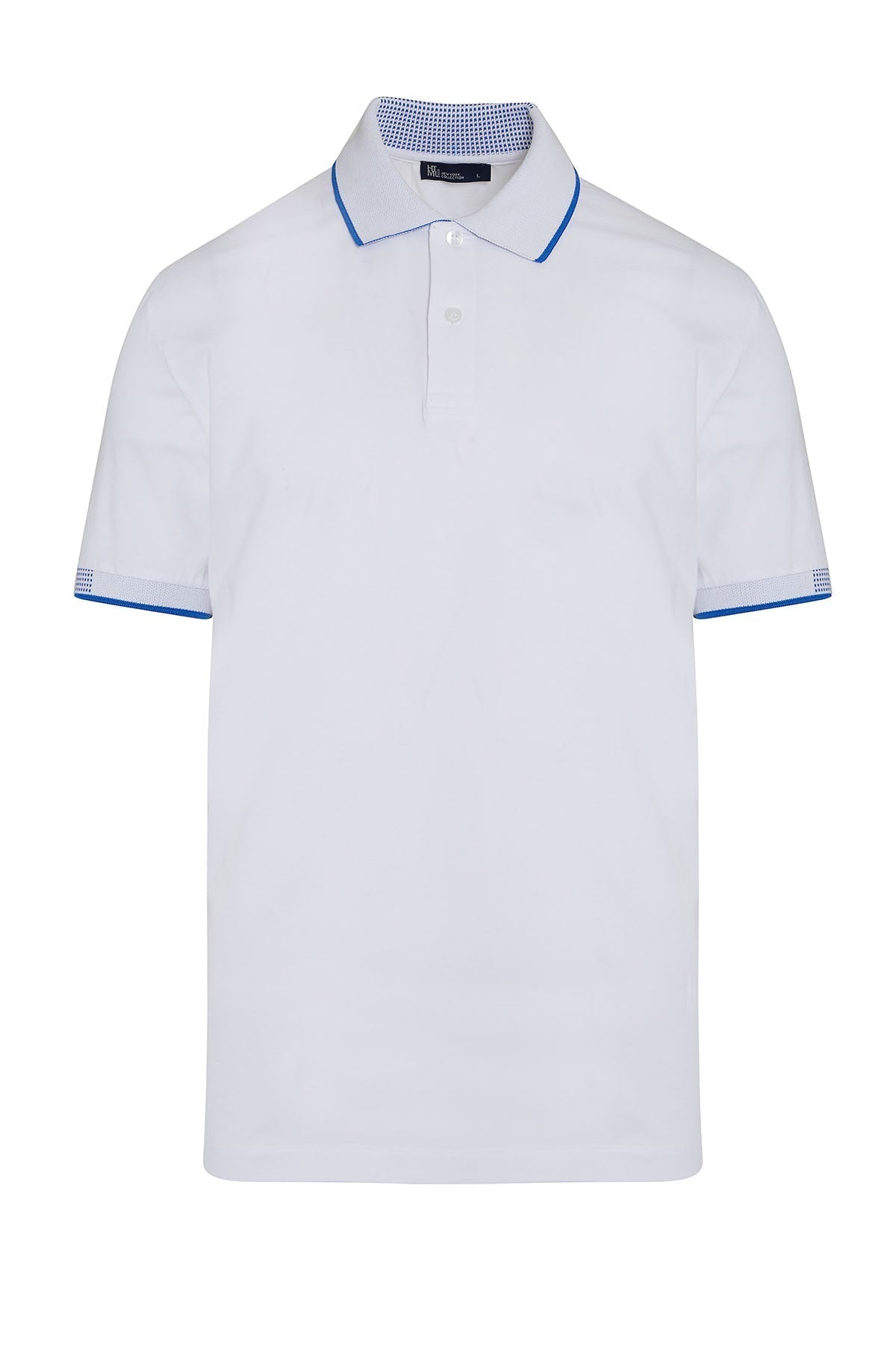 Slim Fit Basic Cotton Blend White Polo T-Shirt - MIB