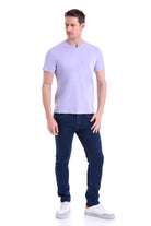 Slim Fit Basic Cotton Lilac V-Neck T-Shirt - MIB