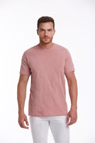 Slim Fit Basic Cotton Pink Crew Neck T-Shirt - MIB