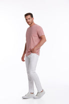 Slim Fit Basic Cotton Pink Crew Neck T-Shirt - MIB