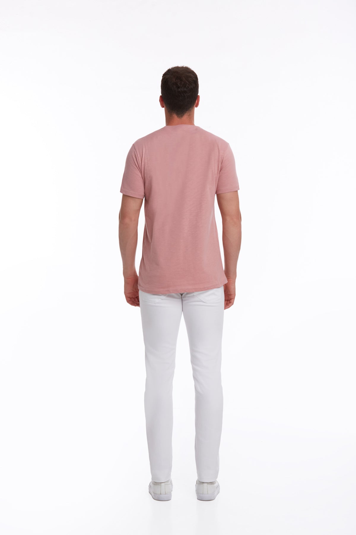 Slim Fit Basic Cotton Pink Crew Neck T-Shirt - MIB