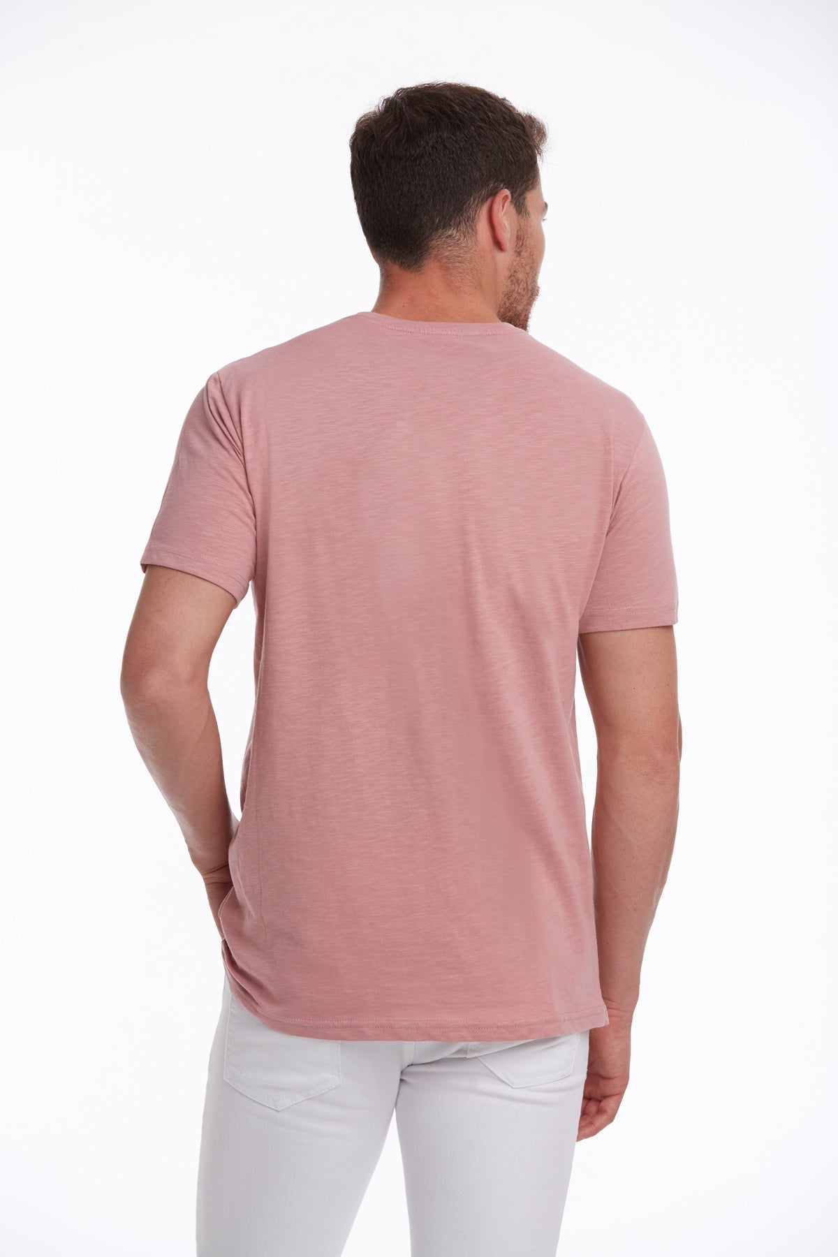 Slim Fit Basic Cotton Pink Crew Neck T-Shirt - MIB