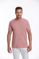 Slim Fit Basic Cotton Pink Crew Neck T-Shirt - MIB