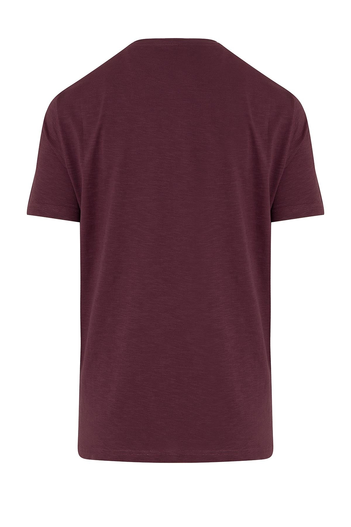 Slim Fit Basic Cotton Plum Crew Neck T-Shirt - MIB