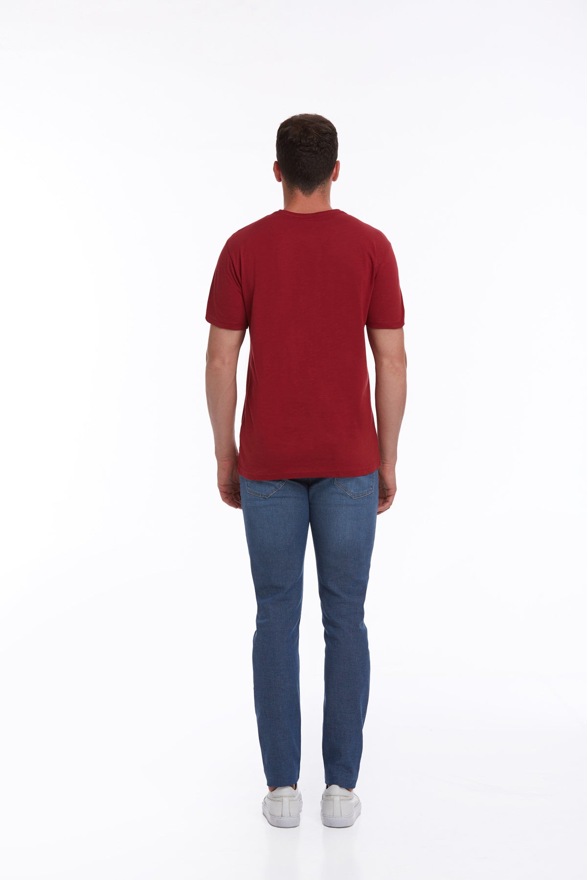 Slim Fit Basic Cotton Red Crew Neck T-Shirt - MIB