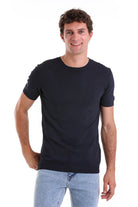 Slim Fit Basic Navy Crew Neck T-Shirt - MIB