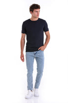 Slim Fit Basic Navy Crew Neck T-Shirt - MIB