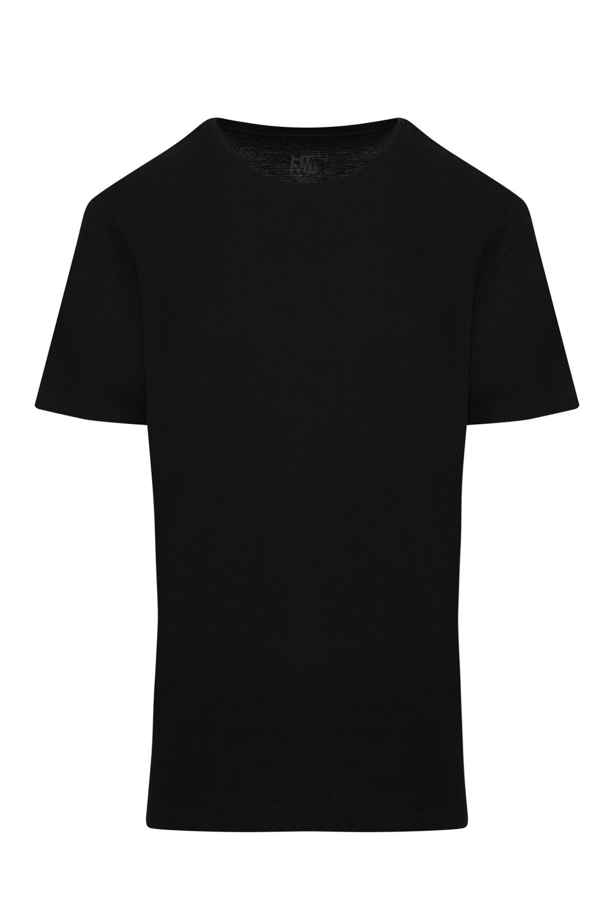 Slim Fit Black Cotton Crew Neck T-Shirt - MIB