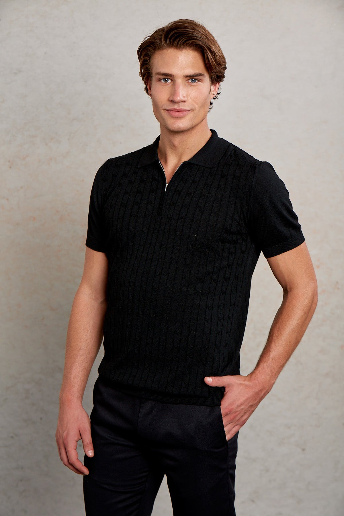 Slim Fit Black Polo T-Shirt - MIB