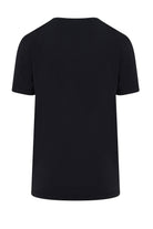 Slim Fit Black Printed Cotton Blend Crew Neck T-Shirt - MIB