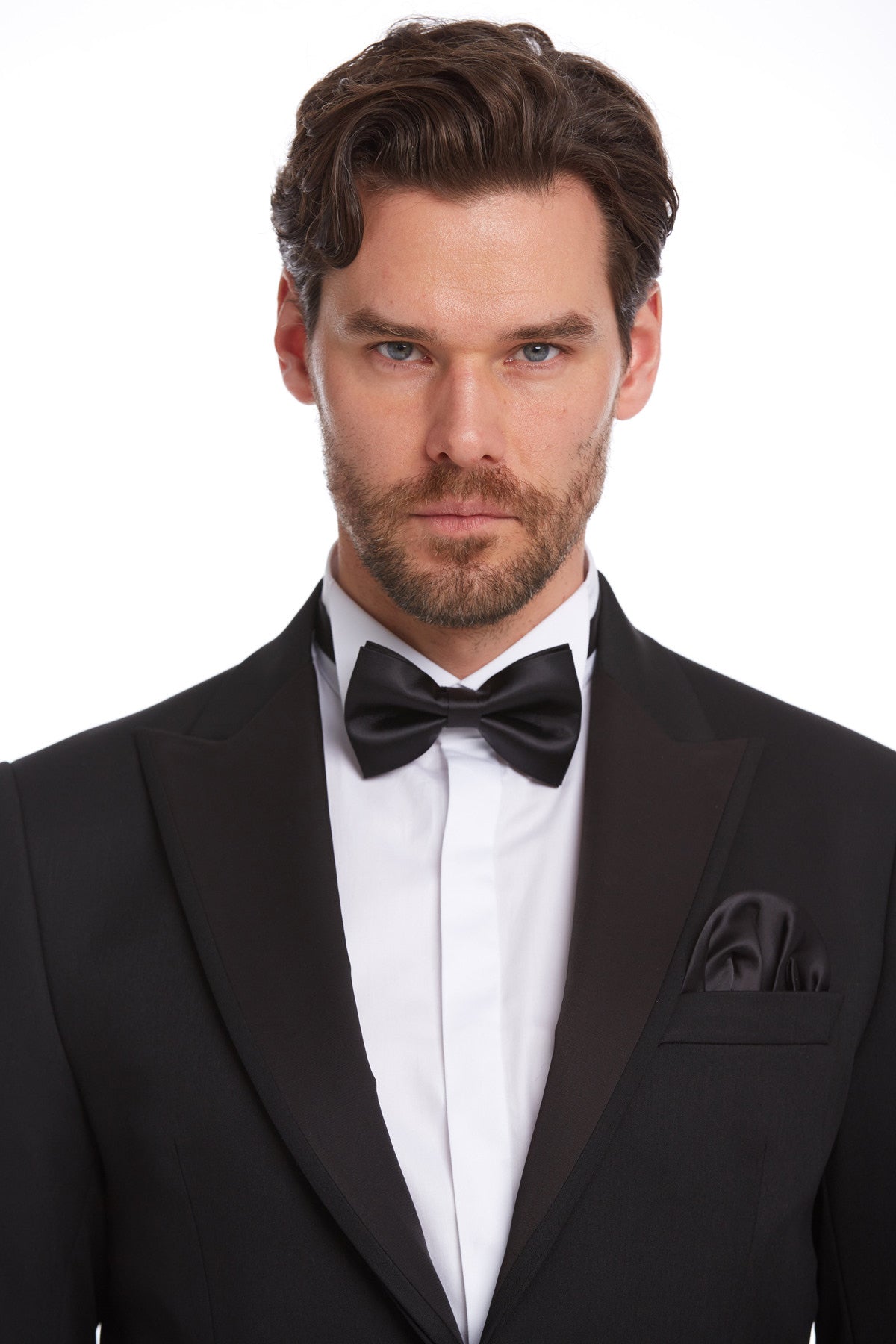 Slim Fit Black Release Peak Lapel Classic Tuxedo - MIB