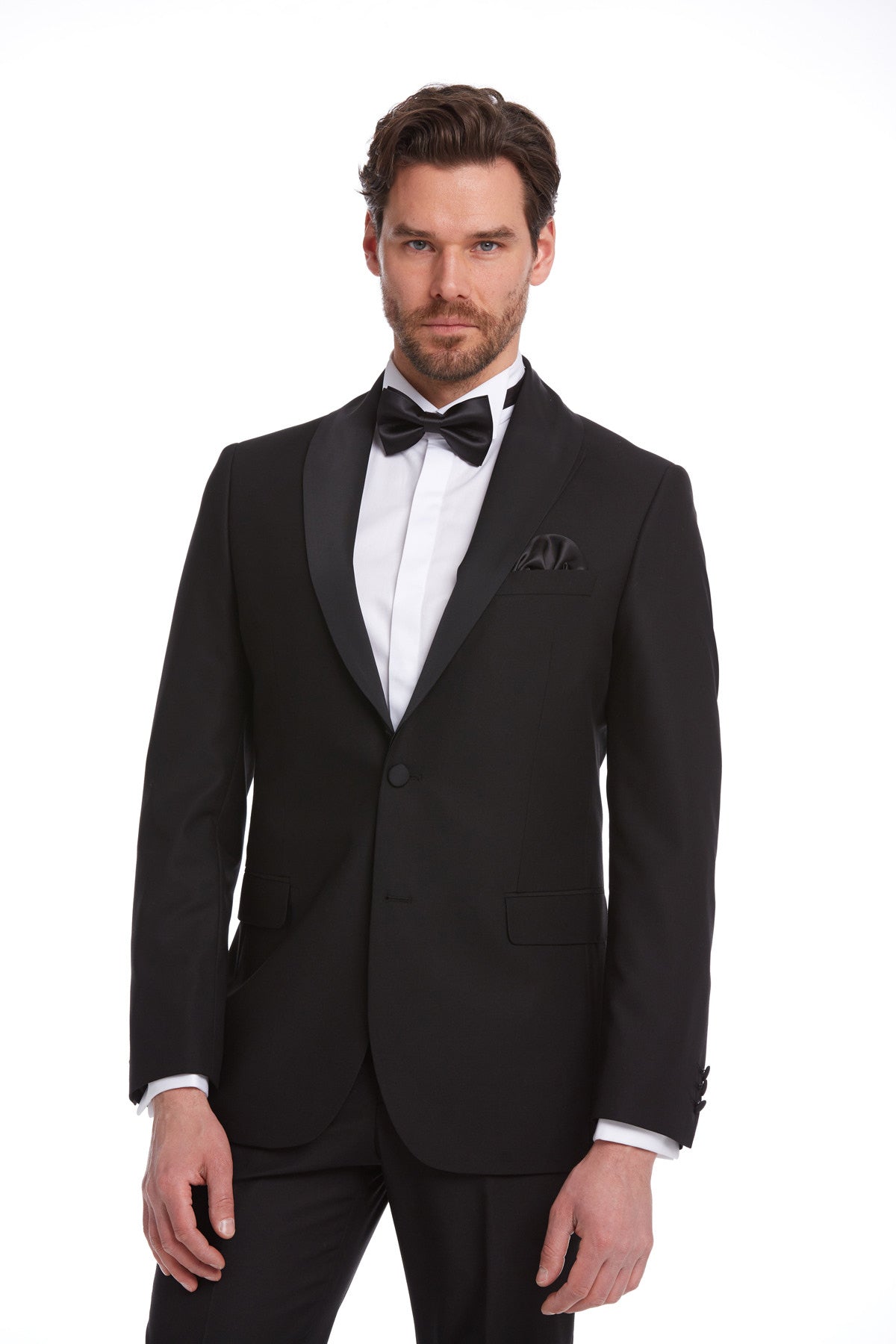 Slim Fit Black Release Shawl Lapel Classic Tuxedo - MIB