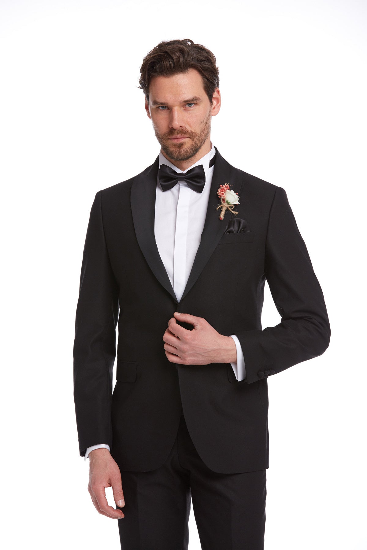 Slim Fit Black Release Shawl Lapel Classic Tuxedo - MIB