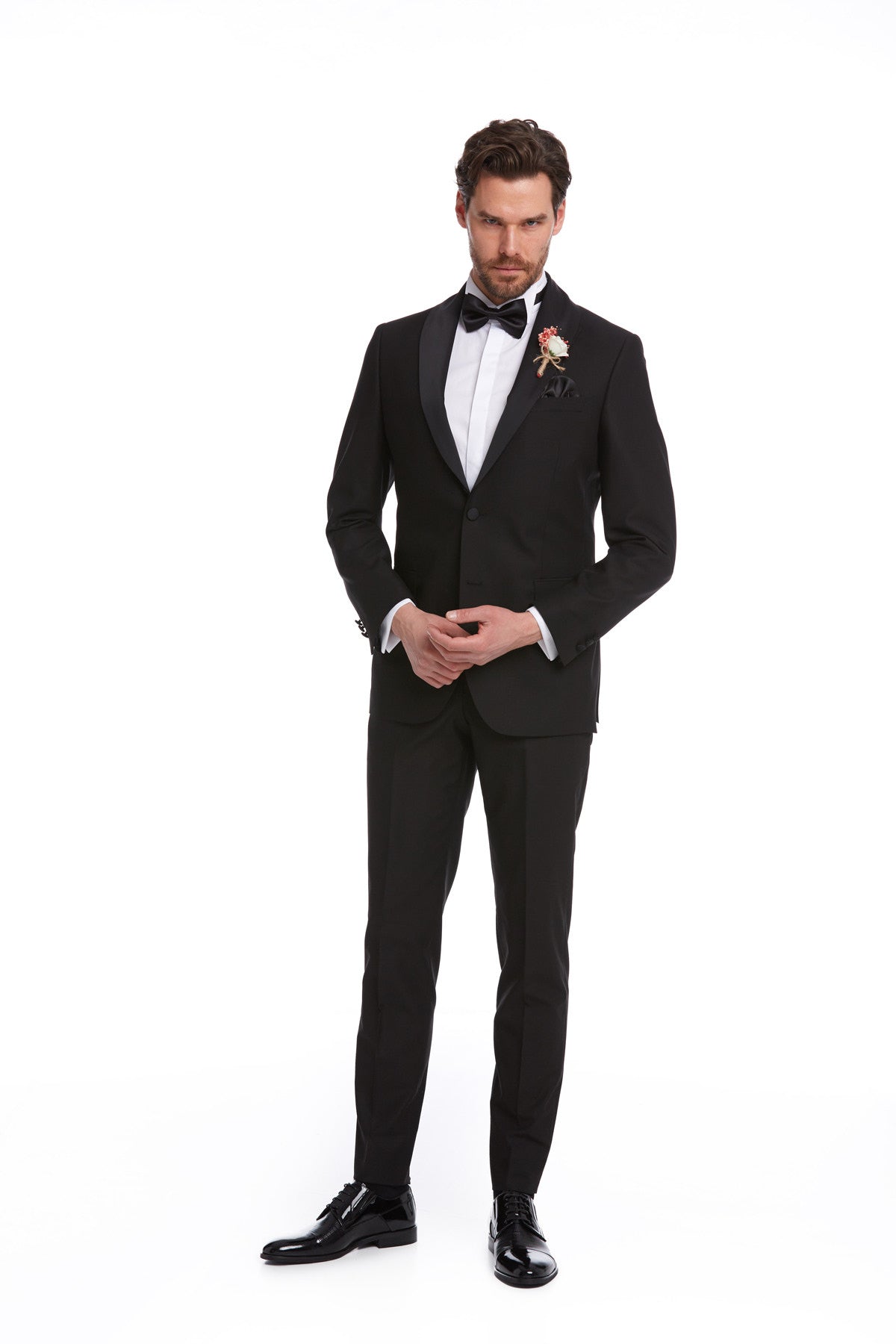 Slim Fit Black Release Shawl Lapel Classic Tuxedo - MIB