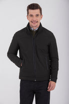 Slim Fit Black Seasonal Stand Collar Coat - MIB