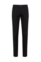 Slim Fit Black Side Pocket Low Waist Cotton Casual Pants